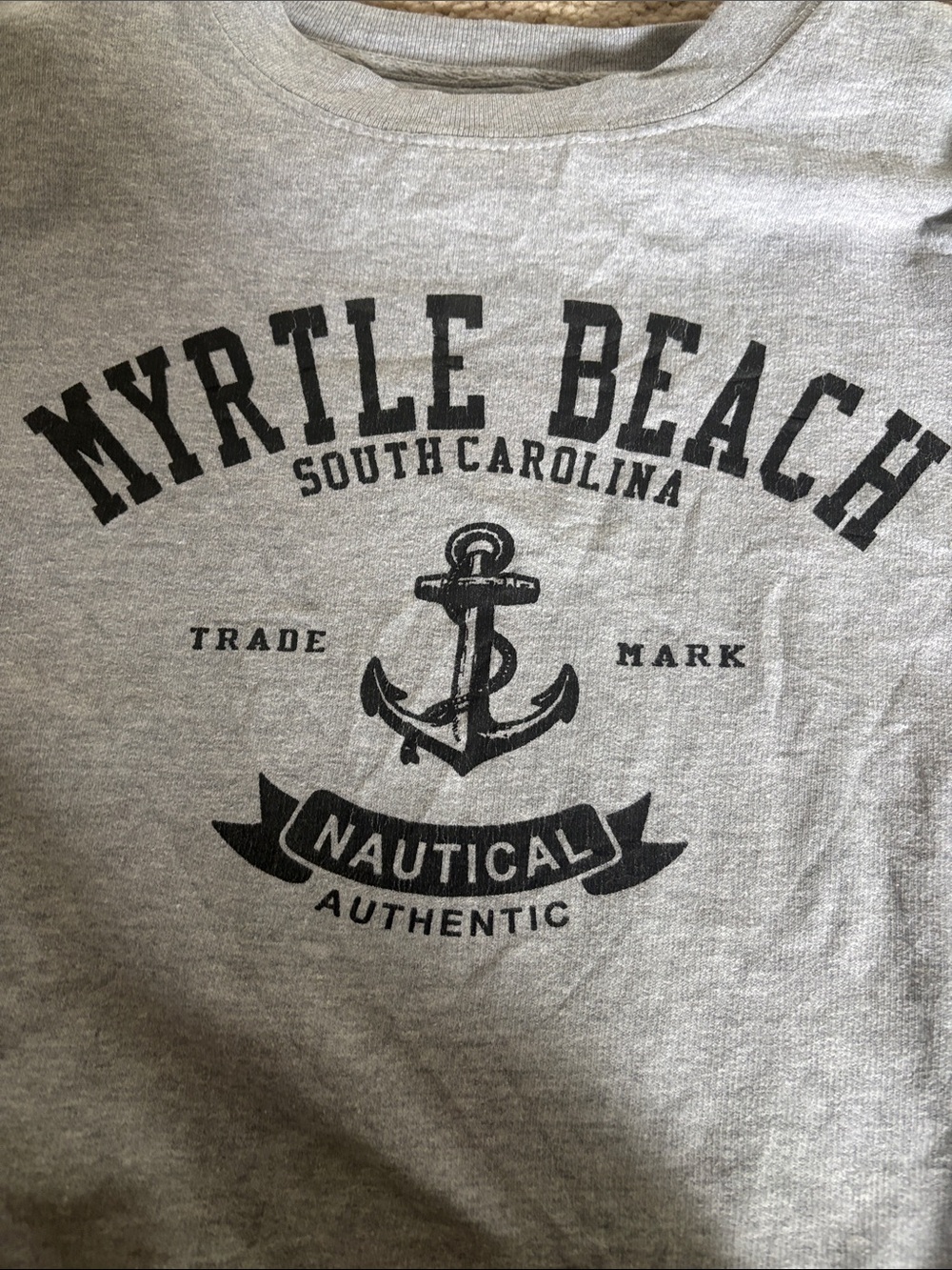 Nautical Anchor Crewneck Sweatshirt - Gray - Picture 3 of 6